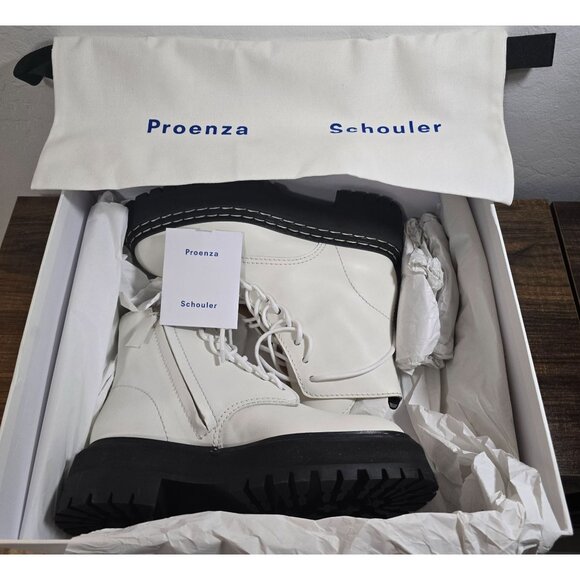 Proenza Schouler Lug Sole Platform Combat Lace-Up Boots Womens Size 6.5 to 7 - Picture 1 of 16